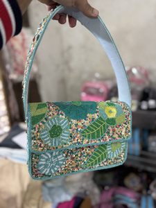 Sacs à main en coton perlé faits à la main de style bohème pour femmes indiennes, sacs messagers du zodiaque, sacs de soirée, sacs de shopping, vente en gros - Product Image 4