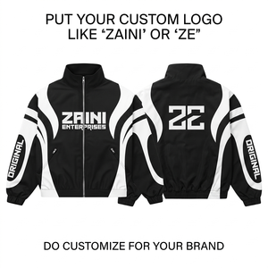 120 GSM Polyester Canvas Black <b>White</b> Curved Panel Windbreaker <b>Jacket</b> Waterproof Breathable Winter <b>Men's</b> - Product Image 1