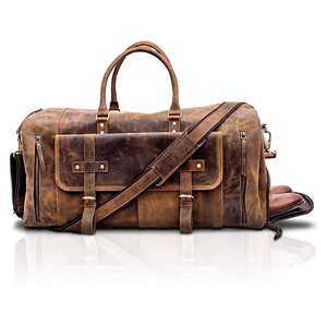 Luxury Full Grain <b>Leather</b> Travel <b>Duffle</b> <b>Bag</b> 100% Genuine <b>Leather</b> with Brass Fittings Durable and Stylish Luggage for Travel - Product Image 1