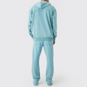 Pantalon de jogging décontracté en coton délavé à l'acide, taille élastique, coupe décontractée, style vintage streetwear, pour l'extérieur - Product Image 2