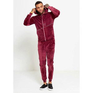 Venta Directa de Fábrica, Conjuntos Deportivos de Terciopelo 100% Transpirables con Cordón Ajustable y Logotipo Personalizado, Conjunto de Dos Piezas para Hombre, Ropa Casual Urbana - Product Image 2
