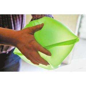 Sacs de t-shirt vert, sacs en plastique d'épicerie avec poignées, sacs à provisions, impression de Gravure thermique - Product Image 3