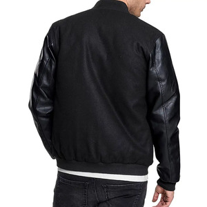 Men's High Quality Winter Wool Jacket Windproof <b>Warm</b> University Baseball Varsity Style Stand Patchwork Hooded High Street Fleece - Product Image 3