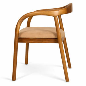 Chaise de salle à manger scandinave Selly en teck indonésien de qualité supérieure, avec pieds tournés, pour restaurant, cuisine, usage commercial, vente en gros - Product Image 3