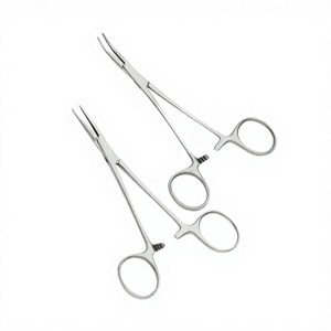 Professional Hemostatic <b>Clamp</b> Stainless Steel Locking Tissue Forceps Curved Surgical Grasping Instrument Set - Product Image 6