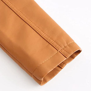 Chaqueta Bomber de Piel de Oveja Marrón para Mujer, Venta al Por Mayor, Estilo Motero, Fabricante Directo de Pakistán, Transpirable, para Invierno - Product Image 3