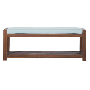 Teak Wood Patio <b>Bench</b> With Minimalist Design and Soft <b>Cushion</b> for Home Furniture Decoration and Garden Set - Product Image 3