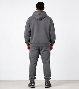 Men's <b>Grey</b> Hooded Tracksuit <b>Set</b> Casual Sportswear Jogger Hoodie Matching <b>Set</b> - Product Image 2