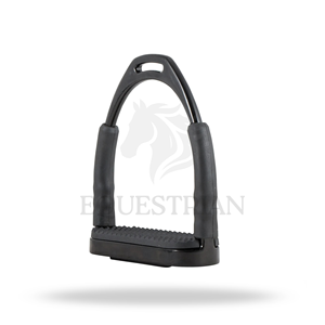 Estribos de acero inoxidable con recubrimiento de polvo negro, articulados, de 4.75 pulgadas, para equitación inglesa. - Product Image 4