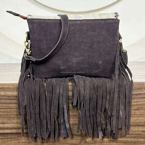 Bolso de Hombro de Cuero Vacuno con Flecos de Pelo Estilo Vintage Occidental, Nuevo y Popular - Product Image 5