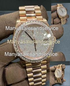 Reloj Iced Out de Moissanita, Estilo Hip Hop, Acero Inoxidable, Esfera Redonda, Resistente al Agua 10 Bar, Cierre de Pulsera, Buss Down - Product Image 2