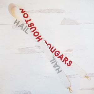 Correa Ancha Personalizada Hecha a Mano para Bolsos de Fiesta con Cuentas de Mardi Gras, Hebilla de Cierre Automático y Estampado por Transferencia Térmica, Temática de Festival - Product Image 1