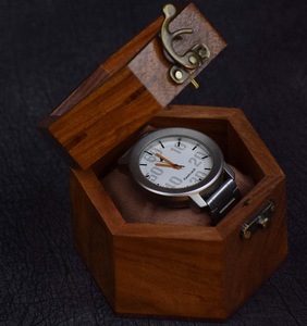 Estuche de Viaje para Reloj Individual para Hombre, Madera de Palisandro Oscuro, Tapa de Cristal, Organizador de Joyas de Lujo, Exhibidor de Relojes - Product Image 3