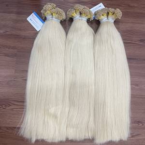 ผมต่อปลายแบนสีบลอนด์100% ผมมนุษย์ผมต่อแบบไม่หลุดไม่พันกัน - Product Image 3