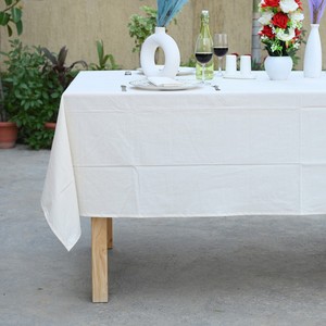 Mantel Estampado a Mano Verde y Blanco, Mantel Vintage, Decoración Rústica, Mantel para Bodas, Mantel de Algodón con Tamaño Personalizado - Product Image 1