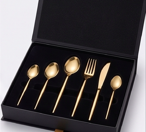 Designer Handles Gold Plated Stainless Steel Flatware Set Of 4 Fork Spoon Knife Top Quality Dishwasher Safe Usable Products - Product Image 4