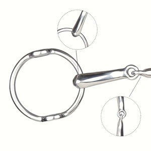 1pc Bit, Stainless Steel <b>Equestrian</b> Snaffle Bit, Flexible and Reversible with a Seamless Connection, an Essential <b>Equestrian</b> - Product Image 4