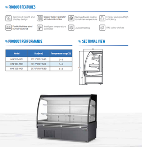 Refrigerador Abierto Multideck Comercial, Equipo de Refrigeración de Exhibición Abierta para <span class=keywords><strong>Supermercados</strong></span> - Product Image 5