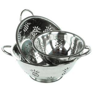 Elegant Stainless Steel <b>Colanders</b> With Base And Handles For Kitchen Draining & Rinsing Vegetables And Draining Food On Sale - Product Image 3