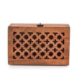 Mango Wood Decorative Wooden <b>Box</b> with Hinged Lid Handmade Wooden Storage <b>Box</b> for Jewelry <b>Keepsakes</b> Office and Home Decor - Product Image 4