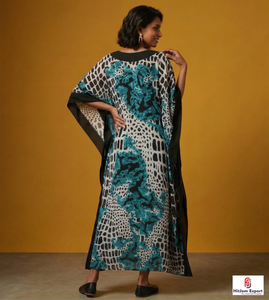 Printed <b>Kaftan</b> Dress Women <b>Summer</b> Beach Cover Up Loose Fit Lightweight Fabric Island Wear Bulk Export Supply - Product Image 6
