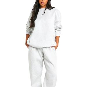 Sudadera de lana de mujer de calidad extragrande Sudadera con capucha de cuello redondo hecha a medida con logotipo frontal Sudadera con capucha extragrande al por mayor - Product Image 4