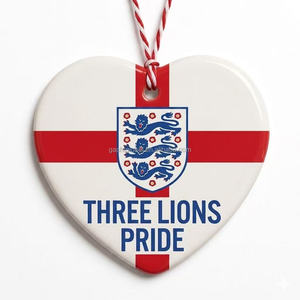 England World Football Cup 2026 <b>Ceramic</b> Honging <b>Ornament</b> OEM Soccer Fan Souvenir <b>Ornaments</b> Promotional Sports Gifts - Product Image 1