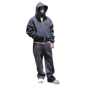 Conjunto Deportivo Personalizado de 2 Piezas, Sudadera con Capucha y Pantalones Deportivos Holgados y Transpirables de Forro Polar, 100% Algodón, Cierre con Cordón - Product Image 3