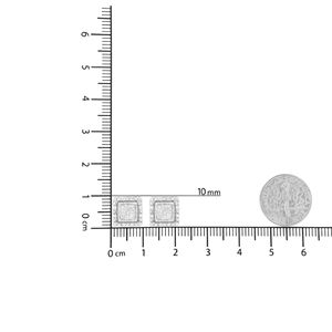Pendientes de botón cuadrados de oro blanco de 10K con diamantes de corte princesa de 1/2 quilates (color I-J, claridad I1-I2) con engaste invisible - Product Image 6