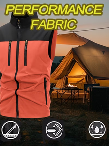 Gilet décontracté multi-poches pour homme, col montant, double couche, vêtement d'extérieur pour le printemps et l'automne, randonnée, alpinisme, camping - Product Image 5