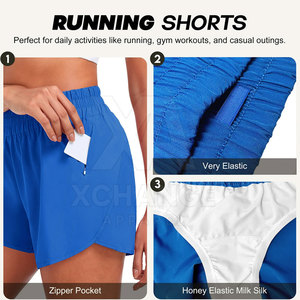 Shorts de course légers, respirants et écologiques pour femmes, séchage rapide, taille haute, effet délavé, pour activités de plein air, gym, fitness, entraînement et usage décontracté - Product Image 5