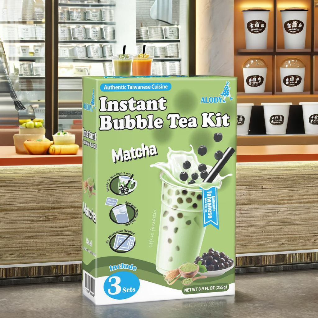 Instant Matcha Flavor Taiwan Bubble Tea Ingredients Powder High Quality Ingredients for Bubble Tea