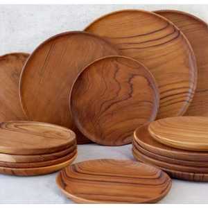 Platos de Madera de Acacia Ecológicos de Calidad Natural Lavie Creations, Estilo Moderno, Aptos para Lavavajillas, para Fiestas - Product Image 3