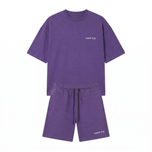 Hot Selling Summer Custom LOGO Plus Size Men's <b>T</b>-shirts Casual Sports <b>Track</b> Suit Biker Men Short Sets - Product Image 4