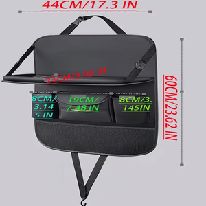 Borsa Portaoggetti per Sedile Posteriore Auto in Pelle PU di Alta Qualità, Vassoio Pieghevole da Scrivania con Supporto per Telefono Touch Screen - Product Image 3