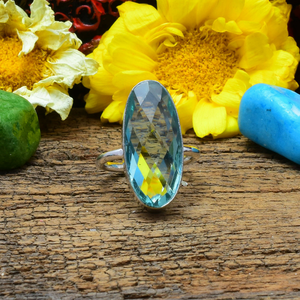 Blue Topaz Gemstone <b>Ring</b> 925 <b>Silver</b> Blue Topaz <b>Ring</b> Handmade Elegant Jewelry December Birthstone <b>Ring</b> Dainty <b>Statement</b> <b>Ring</b> - Product Image 2