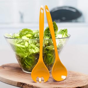 Ensemble de service à salade moderne en résine avec design marbré artistique, cuillère et fourchette durables pour les repas quotidiens et les réceptions - Product Image 4