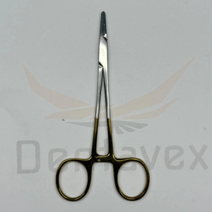 Porte-aiguilles Mayo Hegar en acier inoxydable de qualité médicale, 6 pouces, poignées plaquées or avec inserts en carbure de tungstène pour la chirurgie - Product Image 5
