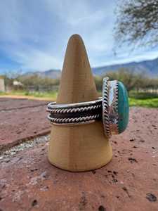 Handcrafted Teardrop Kingman <b>Turquoise</b> <b>Ring</b> Sterling Silver Boho Southwestern Statement Jewelry Artisan Gemstone Gift for Her - Product Image 4