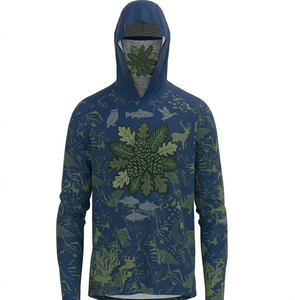 Chemises de pêche en polyester de haute qualité UPF50+, séchage rapide, à capuche, respirantes, protection solaire, 100% polyester - Product Image 1