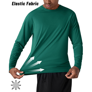 UPF 50+ UV Protection Eco-Friendly Quick Dry Polyester/Cotton Men's Long Sleeve Lightweight Fishing Hiking Sun Shirt - Product Image 5