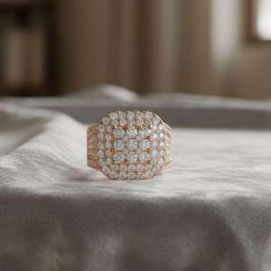 Hip Hop Iced Out Diamond <b>Ring</b> for Men 925 <b>Silver</b> 10K 14K Gold Wide Band Luxury Bling Streetwear Jewelry <b>Statement</b> Gift - Product Image 2