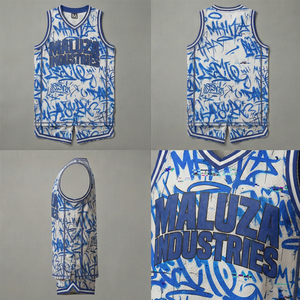 Conjunto de Uniforme de Baloncesto Sublimado Personalizado MALUZA, Talla Grande, Tejido de Malla Transpirable, Secado Rápido, Ropa Deportiva Unisex, Mercado Estadounidense, Profesional - Product Image 6