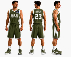 Vente en gros personnalisée, tissus 100% polyester bon marché, logo de haute qualité, USA, pour hommes, maillots de basket-ball réversibles sublimés, ensemble de tenues - Product Image 1