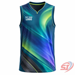 Fabricant de maillots de basket-ball avec logo personnalisé, maillot de sport d'équipe personnalisé par sublimation, Aurora Lime Spectrum - Product Image 1