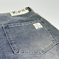 Premium Erkek Yüksek Bel Örme Kot Pantolon Klasik Düz Paça Günlük Kullanımlı Çevre Dostu Hızlı Kuruyan Yıkanabilir ODM Günlük Konfor Modern