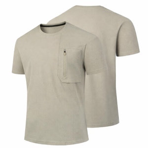 เสื้อยืดแขนสั้นทรงเฮนลีย์สีฟ้าอ่อนสำหรับผู้ชาย พิมพ์ลายสกรีนด้านหน้า ผ้าฝ้าย 100% เป็นมิตรกับสิ่งแวดล้อม ทรงหลวม สวมใส่สบาย - Product Image 1
