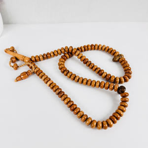 กล่องป้ายติดผนังทางศาสนาทำด้วยมืออาคาเซียสีเหลืองอำพันลูกปัด100ลูกประคำศิลปะหัตถกรรมไม้กล่องไม้งานฝีมือ - Product Image 1