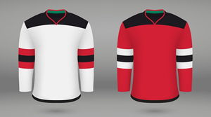 Men's Ice Hockey Jersey Full Sleeve <b>Striped</b> V-Neck Breathable Polyester Regular Fit Adult Apparel Sublimated Print - Product Image 3