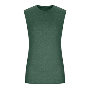Camisetas sin mangas transpirables para hombre, talla grande, para entrenamiento en el gimnasio, color verde oliva, cuello redondo, poliéster y algodón, camisetas sin mangas casuales para hombre - Product Image 1